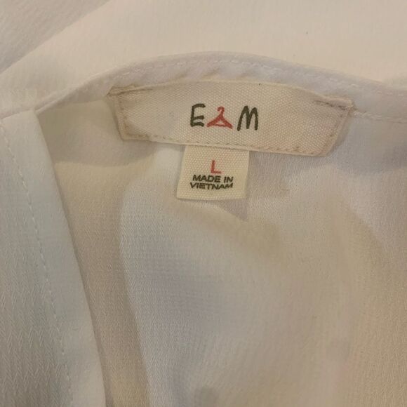 Womens white lace top size L - Picture 4 of 5